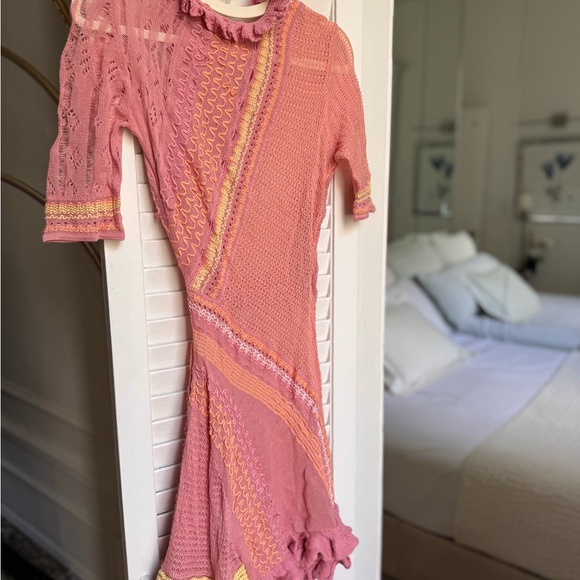 Roberta Einer Baby Ali Knit Peach Mini Dress - Picture 4 of 9